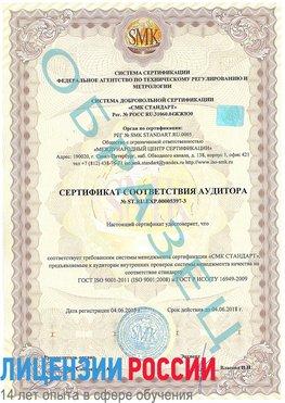 Образец сертификата соответствия аудитора №ST.RU.EXP.00005397-3 Бор Сертификат ISO/TS 16949